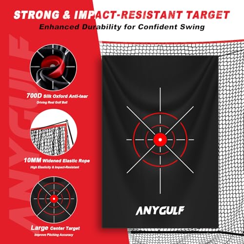 Golf Net 10x7FT Heavy Duty with Dual-Turf Mat