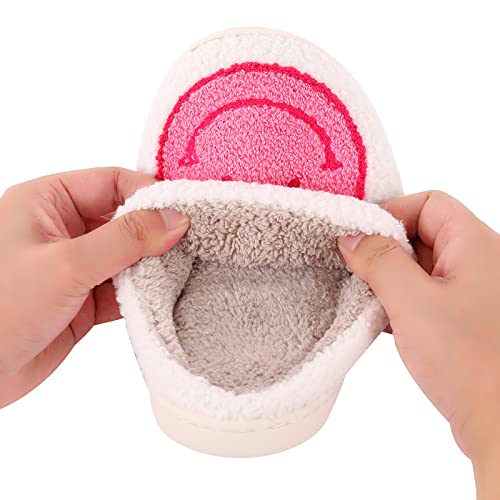 Retro Lightning Bolt Smile Face Soft Plush Comfy Warm Fuzzy Women's Cozy House Slippers3