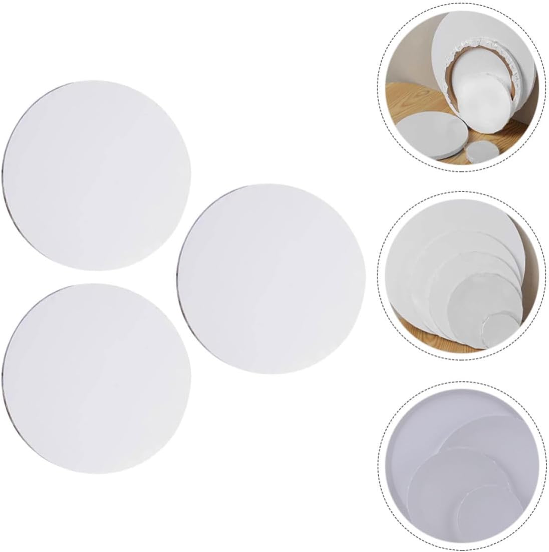 3 Pcs Cotton Painting Frame DIY Accessory White for Art Projects