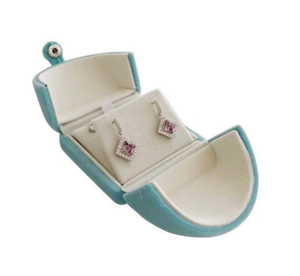 Svea Display Luxurious Unique Aqua Velvet Jewelry Packaging Case for Earrings Pendant Case Premium Grade Special Design Double Function (jewelry not included)