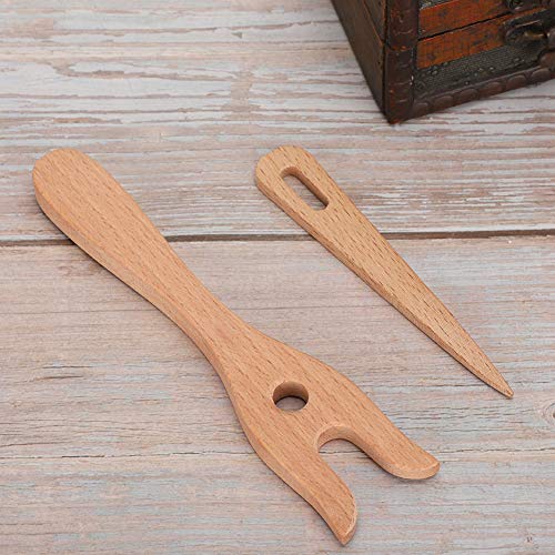 Knitting Fork and Eye Needle Kit Wood Cord Making Hand Cut Lucet Fork Ancient Cording Tool for Knitters Crocheters and All Fiber Artists - Image 4