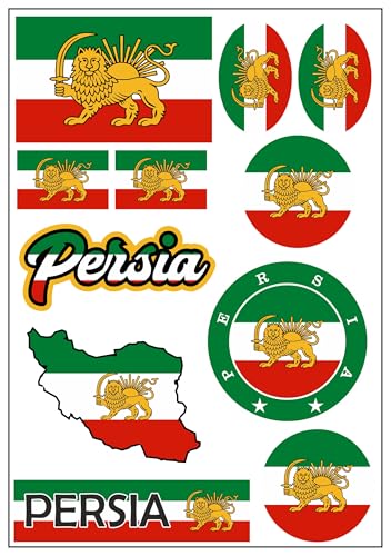 Daged Pegatinas para mapa de Persia Irán, 10 unidades, lámina de pegatinas para coche, moto, moto, bandera decorativa AK