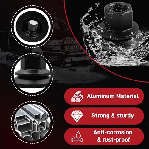 Image of 611-936 6509424aa Wheel Lug Nuts Compatible with Dodge /Ram 3500 4500 5500 Models, M14-1.50 Flange - 22mm Hex, 28.5mm Length, Medium, (10pcs)