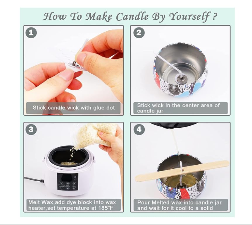 Kit elettrico per la creazione di candele, con display a LED, controlla la temperatura della cera d'api, forniture fai da te per principianti e adulti, per amanti del mestiere