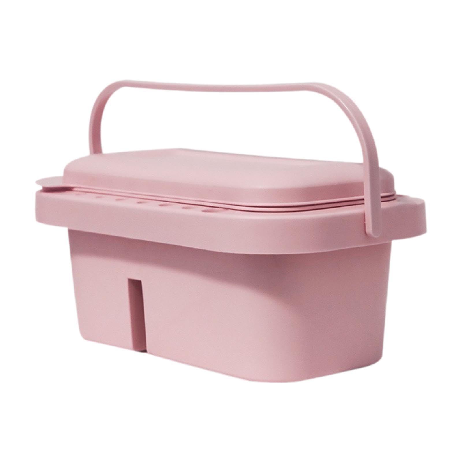 LIXSAZSE Paint Brush Basin Introduces Unique Features Maximizing Efficiency For Painters Ensuring Easy Projects Palette Brush Holder Handle Organizer Art, Pink, 22.7x13.3x11.4cm