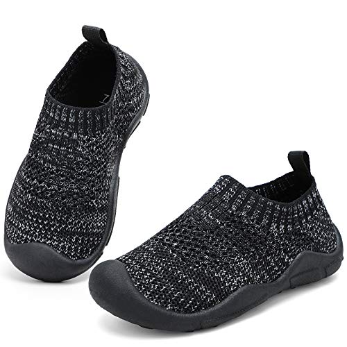 STQ Toddler Boys Sneakers Tennis Athletic Walking Running Shoes for Kidss Black Grey 8 M US Toddler