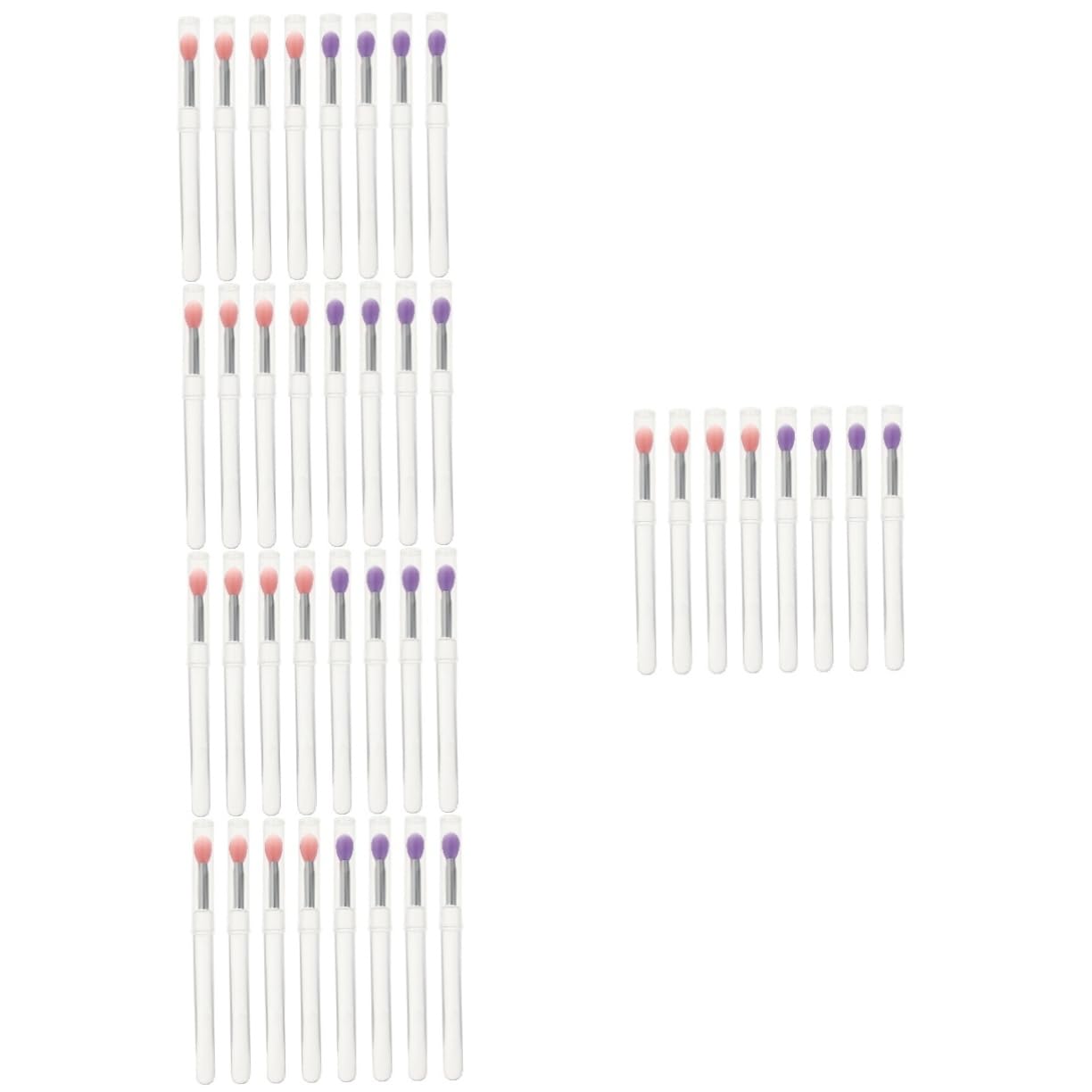 Beavorty 40pièces Pinceaux Applicateurs Pour Fards à Paupières Et Lèvres Brosse Avec Couvercle Transparent Pratique Et Léger Pour Application Précise