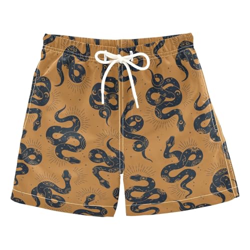 Boys Swim Trunks Quick Dry Magic Snake Beach Board Shorts with Mesh Lining Youth Swimwear 2-12T