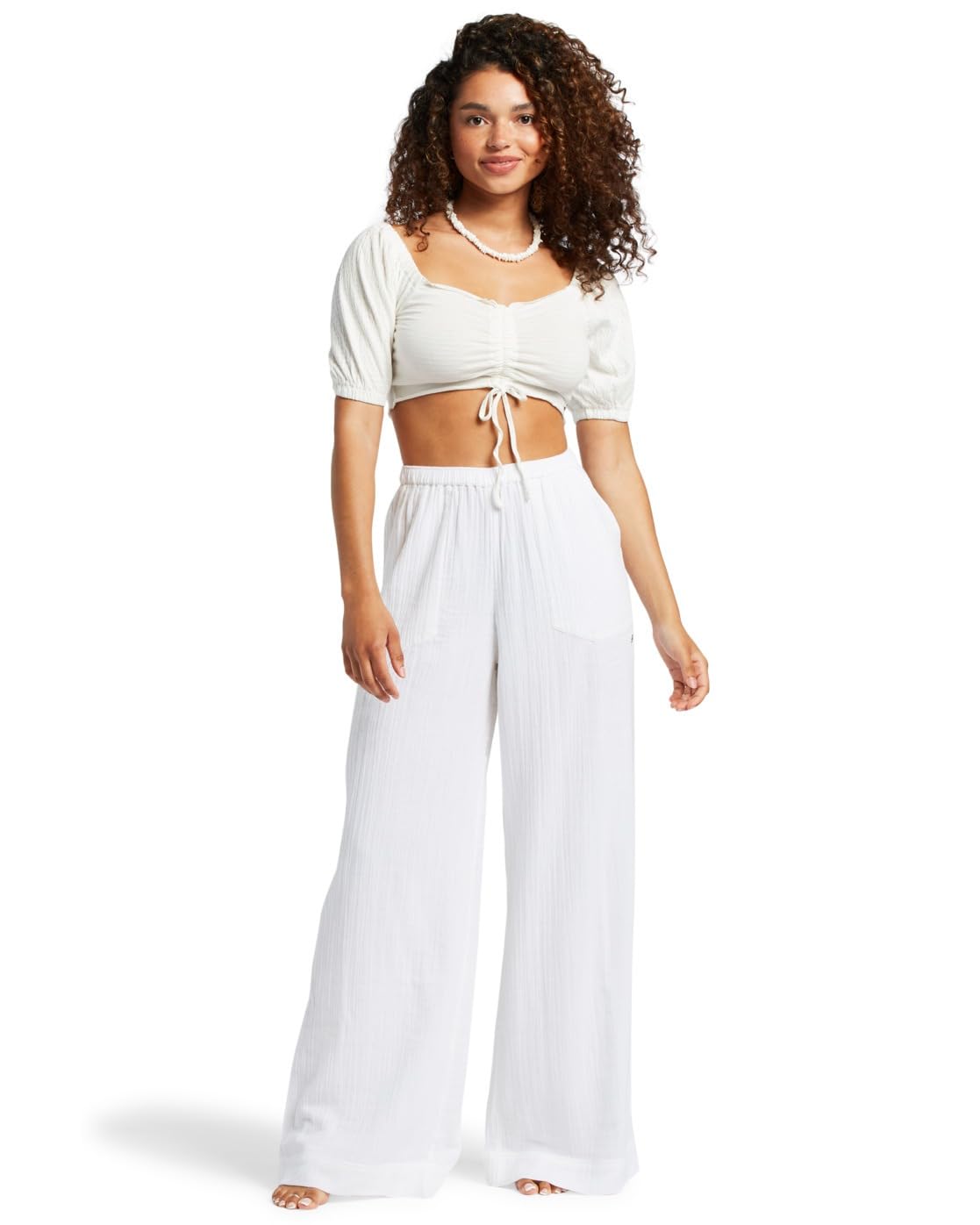 Roxy Flirty Walk - Crop top fruncido para Mujer ARJKT03393.