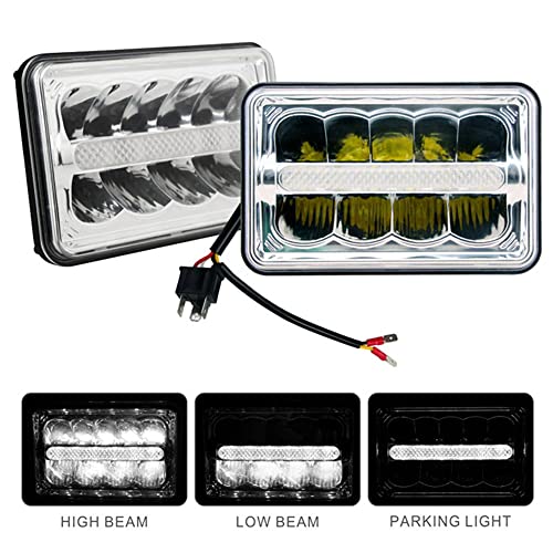 4X6 Polegada Led Farol Quadrado DRL H4651 H4652 H4656 H4666 H6545 Para Peterbilt Kenworth Freightlin