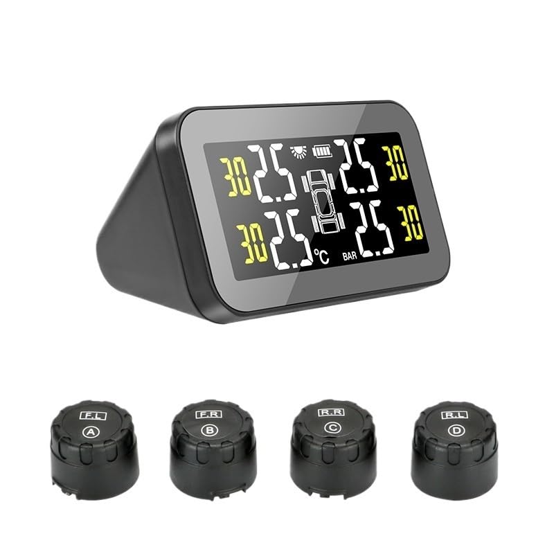 ReifendruckprüFer Solar Power Intelligente Drahtlose 4 Reifen Smart Auto Druck Monitor System Zubehör Werkzeug Reifendruckkontrollsystem(External sensors)