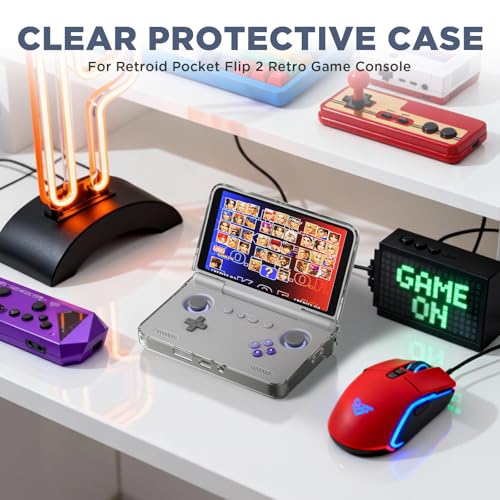 Image of for Retroid Pocket Flip 2 Retro Game Console Protective Case,Clear TPU Cover Compatible with Retroid Pocket Flip 2,Shockproof Drop-Proof Game Console Case Cover (Clear Gray)