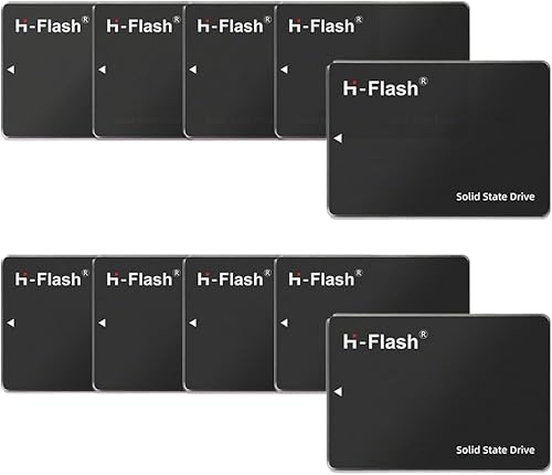 H-Flash 10�p�b�N 256GB 2.5�C���` SATA III ����SSD �m�[�g�p�\�R��/PC�f�X�N�g�b�v�p�\���b�h�X�e�[�g�h���C�u 6Gb/�b �ő�550MB/�b 3D TLC NAND (�o���N�h���C�u�o���h��)