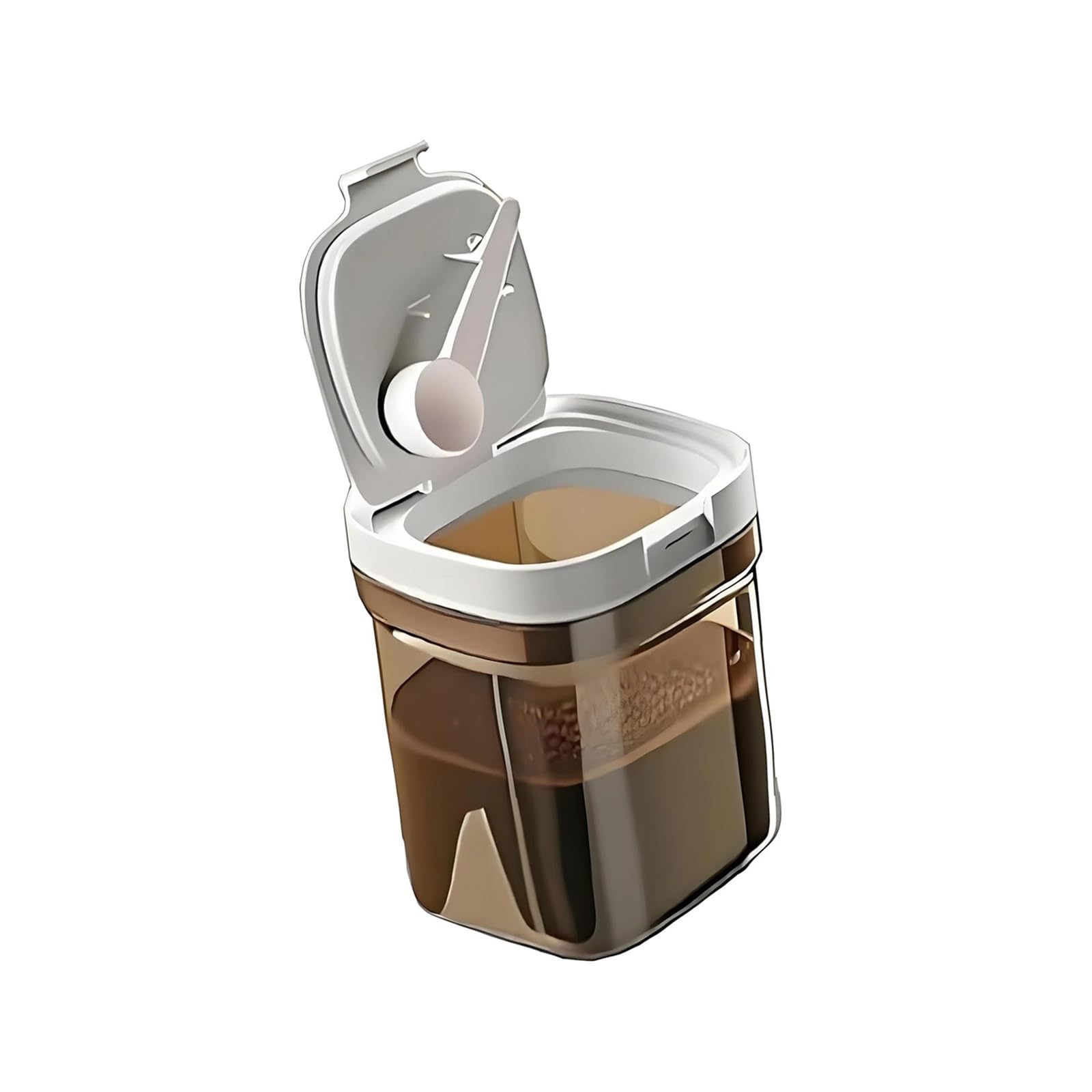 Kaeltsyn Clear Airtights Dry Food Storage Canister Featuring Attached Measuring Spoon for Convenience Food Storage Jars