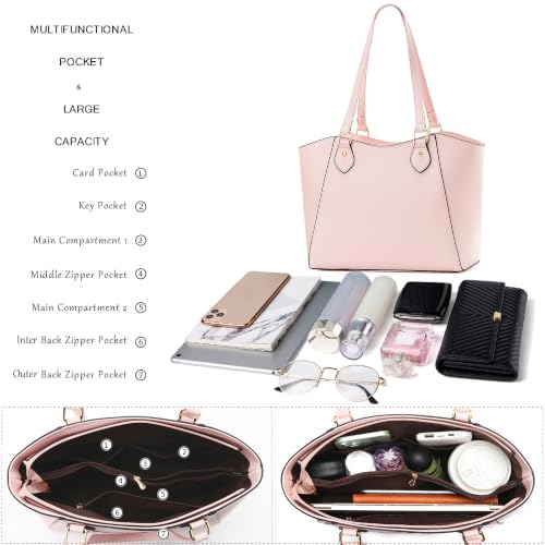Image of CHICAROUSAL Tote Handbags Purses for Women PU Leather Womens Shoulder Bag | Large Tote Bag for Women, Shoulder Purse, Vegan Leather Purses for Women, Women's Handbags