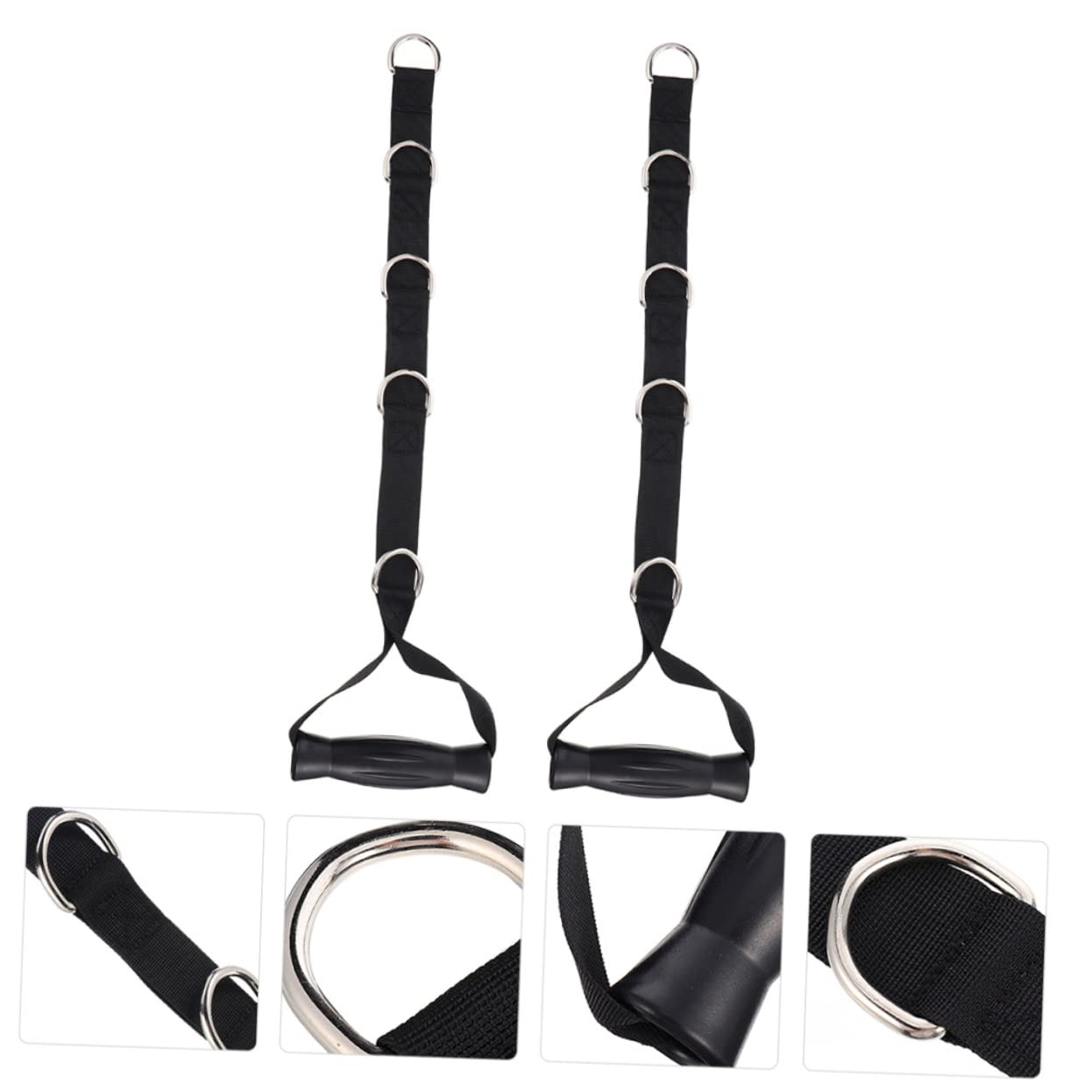 Bandas de Resistencia 2 Piezas Negro para Entrenamiento Ajustable