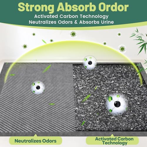 Image of Gimars XL 28 inchx34 inch 6-Layer Ultra Abolsorbent Pee Pads for Dogs, Leak-Proof Carbon Dog Puppy Pads, Odor-Control & Quick Dry Dog Training Pads 30 Counts Charcoal