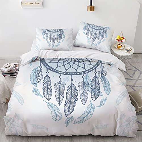 YURKO 240 X 260 Cm Parure Lit 240X260 avec 2 Taies d'oreiller 65X65Cm Pas De Repassage Attrape Reve Attrape Rêves Housse De Couette 2 Personnes Polyester Coton