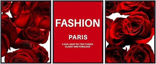 Quotes Wall Art - Glam Wall Decor 3 print Set - Chic Modern Fashion design - Elegant Home Decor for Bedroom, Living room, Bathroom, Office - Luxury