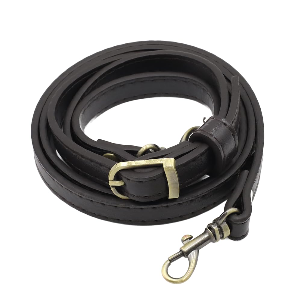 Wdzds Dark Coffee (Light Copper) 1/2 Pcs 1.2 * 120Cm Dark Brown Adjustable Leather Purse Strap With Lobster Clasp Bronze Leather Bag Strap Replacement For Crossbody Bag&Buckle