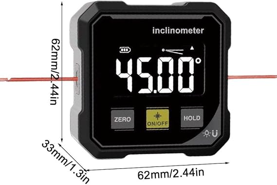 Digital Angle Finder with Laser - 4-Side Magnetic Angle Gauge, Cube Inclinometer with Backlight, Table Saw Miter Protractor, Woodworking Measuring Tool, Gifts for Men