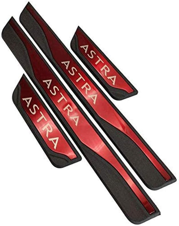 4Pcs Car Outer Protector Kick Plates, for Opel Vauxhall Astra 2010-2019 Door Sill Scuff Guard Threshold Cover Pedal, Stainless Steel Sticker Trim Non-slip Anti-scratch Accessories