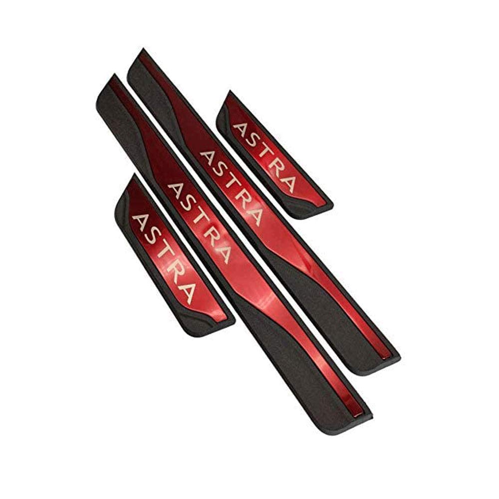 4Pcs Car Outer Protector Kick Plates, for Opel Vauxhall Astra 2010-2019 Door Sill Scuff Guard Threshold Cover Pedal, Stainless Steel Sticker Trim Non-slip Anti-scratch Accessories