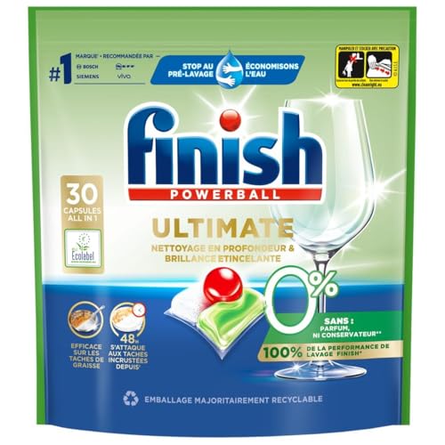 Finish Ultimate 0% pastillas para lavavajillas – 30 cápsulas