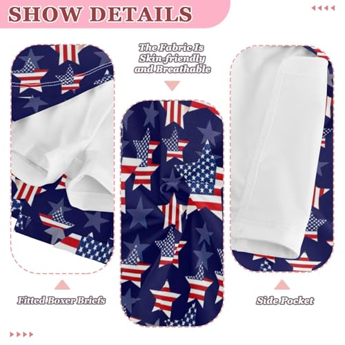 CHIFIGNO Girls Skort 2-in-1 Tennis Skirts with Shorts Flowy Athletic Golf Skorts Red White Blue Stars American Flag3