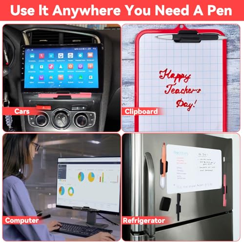 CIATBYYJ 6 Stück Silikon Stifthalter Selbstklebend,Selbstklebend Stifthalter für den Schreibtisch,Flexibler Stifthalter und Marker-Clip für Klassenzimmer, Büro, Schreibtisch,Whiteboard