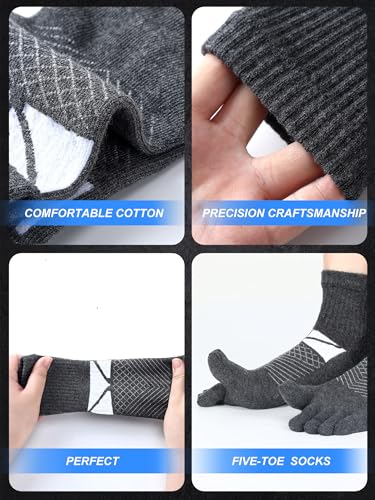 Image of Fourluoo 3 /6 Pairs Women Toe Socks Cotton Breathable Ankle Five Toe Socks for Men Women Athletic Running