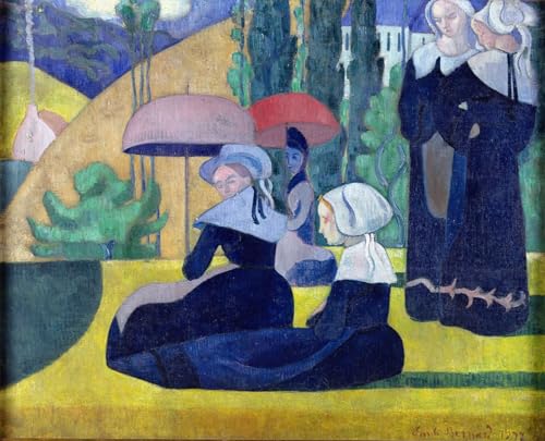 Peinture murale femmes bretonnes habiller grand mur salon