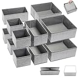 12 Unidades Organizador de Cajones para Ropa - Con Placa Inferior Cómoda, Organizador de Cajones de Tela, Organizadors de...