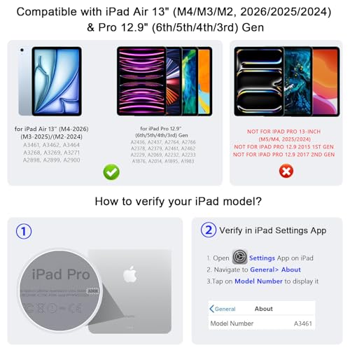 Image of RAYMCRAFT for iPad Air 13-inch Case with Keyboard (M4 /M3 /M2, 2026 /2025 /2024) & iPad Pro 12.9 inch (6th /5th /4th /3rd) Magic Keyboard, 11-Color Backlight, Multi-Touch Trackpad with Safe Pencil Buckle, Pink