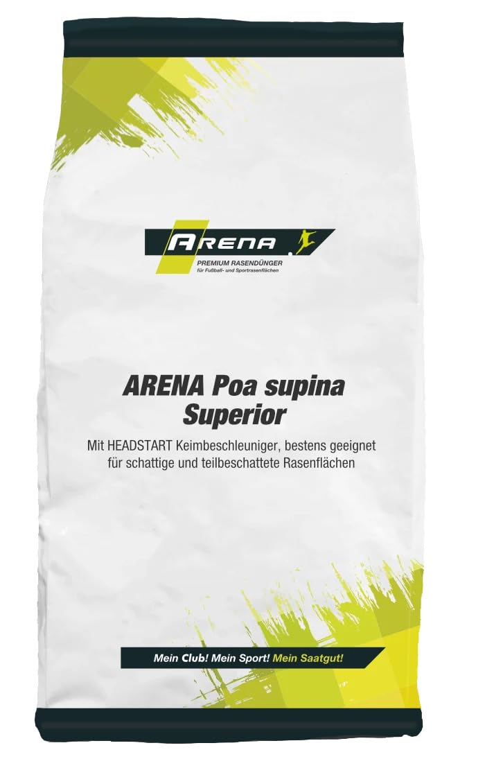 ARENA Poa Supina Superior Rasensamen mit Keimbeschleuniger 3kg I Premium Schattenrasen I tiefschnittverträglich und schnelkeimend