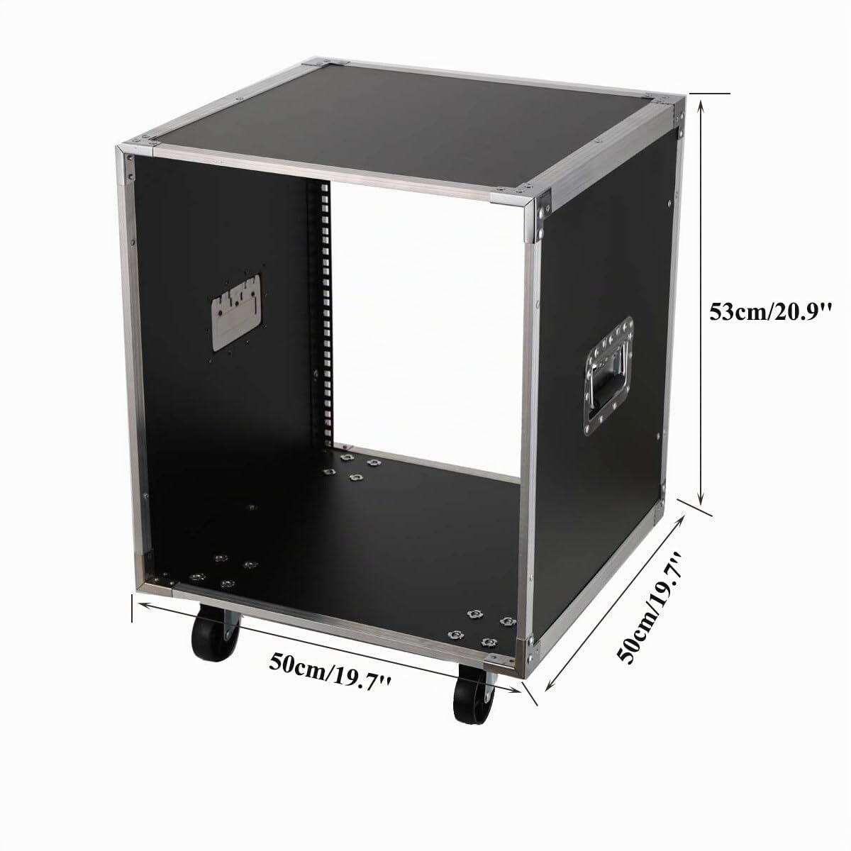 Armadio Rack 19 12U Aperto, Armadietto a Rotelle Universale, Quadro Rack Dati di Rete con Ruote per Dispositivi di Rete AV Media