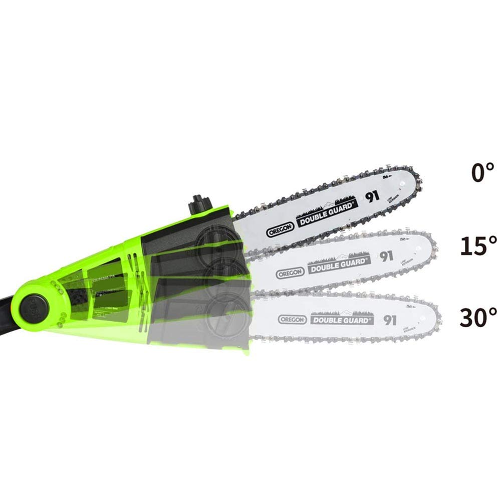 BAKAJI Cortasetos telescópico eléctrico con barra extensible, corta setos hoja 41 cm con inclinación, hoja ajustable mantenimiento jardín, cortabordes desbrozadora (700 W con motosierra 2 en 1)