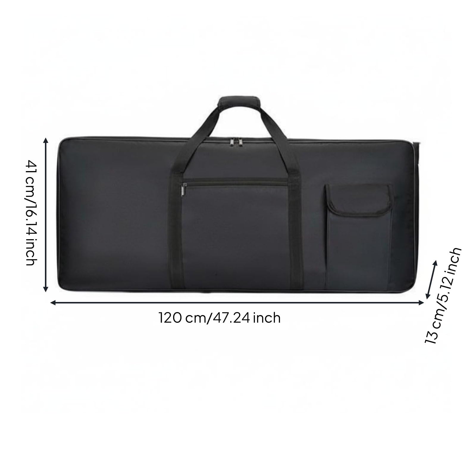 wasserdichte Tastaturtasche Klavier Synthesizer Keyboard Instrumententasche Oxford Stoff Doppelgriffe für Musiker Schüler Musikschule Pendeln, Schwarz, 76 Tasten