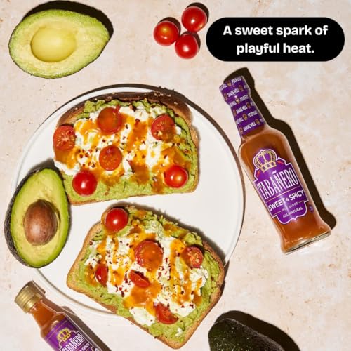 Image of Tabanero Sweet & Spicy Hot Sauce, Made in the USA, Small Glass Bottle, 5 oz
