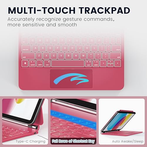 Image of RAYMCRAFT for iPad A16 11th /10th Gen Case Keyboard, Magnetic Floating Stand