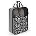 Fashionable Shoe Storage Bag for Travel, Black Skull Flower, Unisex Waterproof Breathable Shoe Organizer, Versatile for Women and Men
