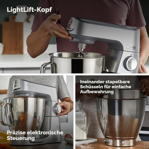 Kenwood Titanium Chef Baker XL - Küchenmaschine 1200W 7L+5L Silber – Ansicht 4