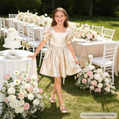 Image of Felix & Flora Toddler Flower Girl Dress Shoes - Girl Ballet Flats Party School Shoes Wedding