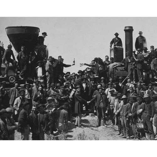 DS Decor Photos Quality Digital Print of a Vintage Photograph - East Meets West - The 'Golden Spike' Ceremony, Promentory Summit, Utah May 10, 1869. Black & White 5x7 inches - Luster Finish