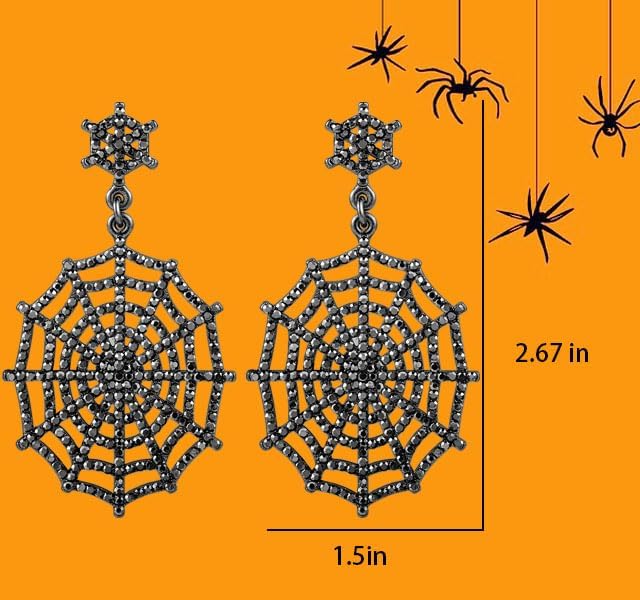Halloween Spider Dangle Earrings for Women Girls Halloween Jewelry Spider Web Earrings - Image 5