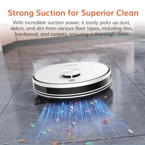 Image of ILIFE A30 Pro Robotic Vacuum Cleaner with Self-Empty Station, 5000Pa Suction, LiDAR Navigation, Vacuum and Mop Combo, Multi-Floor Mapping, Customize Cleaning, Remote Control, App, Alexa & GH