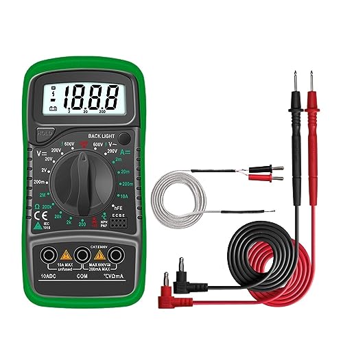 Multimètre numérique AC DC testeur ohm ampèremètre et thermomètre portable