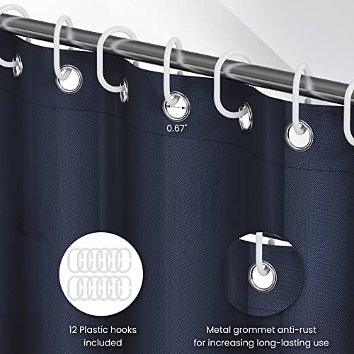 AKHTART Shower Curtain 100 Percent Polyester, Extra Long Shower Curtain with 12 Hooks, Washable and Easy to Dry - Image 4