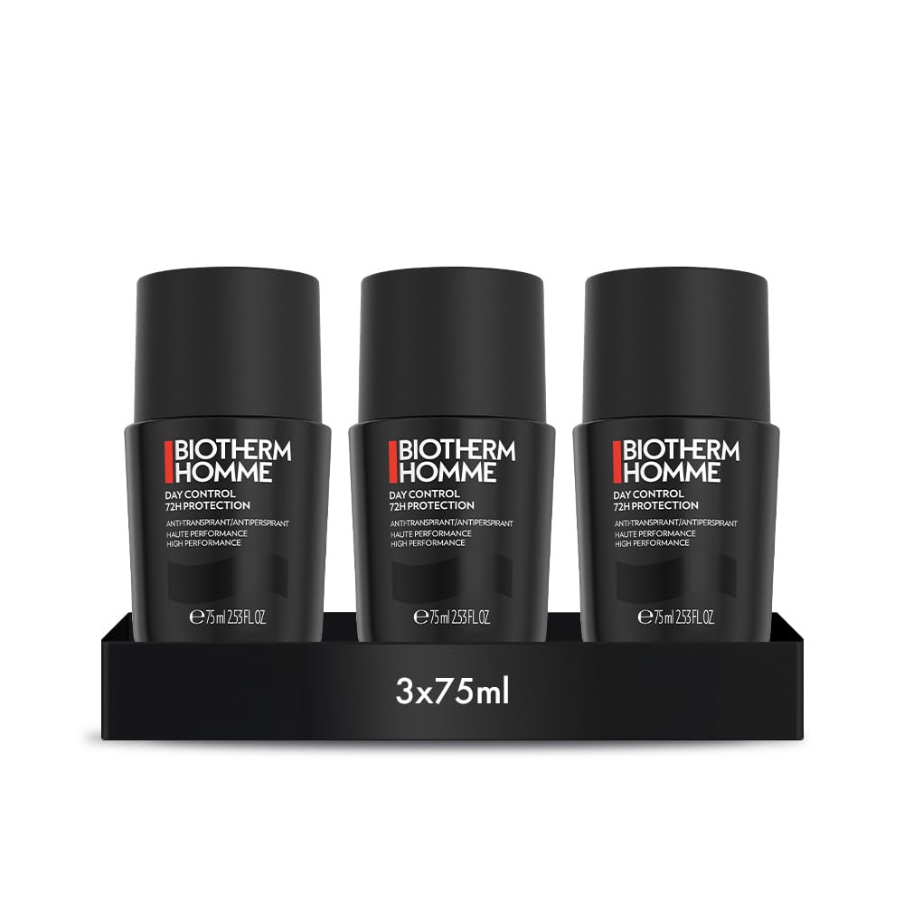 Biotherm Homme Day Control 72H Deo Roll-On, 72 Stunden Anti-Transpirant Herren Deo, wirksamer Schutz vor Schweißgeruch, für empfindliche Haut und alle Hauttypen, wirkt pflegend und beruhigend, 75 ml