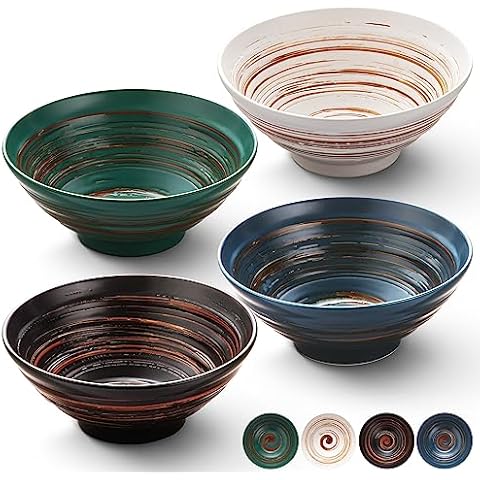 YUN TAO Japanese Ceramic Ramen Bowls Set Cover
